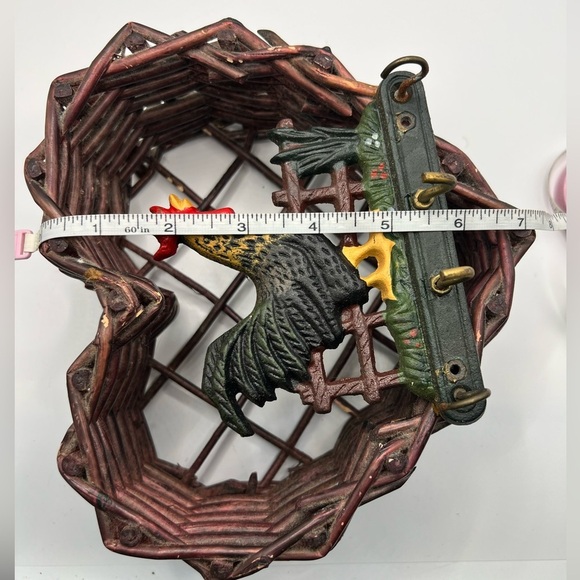 VTG - Heart shaped wall-mounted key hook/rack with Rooster - Picture 3 of 9